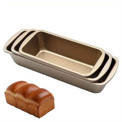 3-Piece Nonstick Carbon Steel Loaf Pan Set – Golden Finish - Image 11